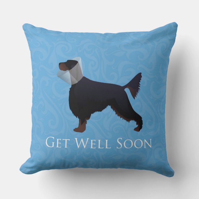 Gordon Setter Silhouette wird bald gut Kissen (Vorderseite)