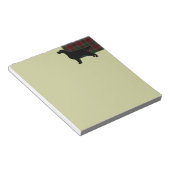 Gordon Setter Silhouetted auf Clan Gordon Tartan Notizblock (angewinkelt)