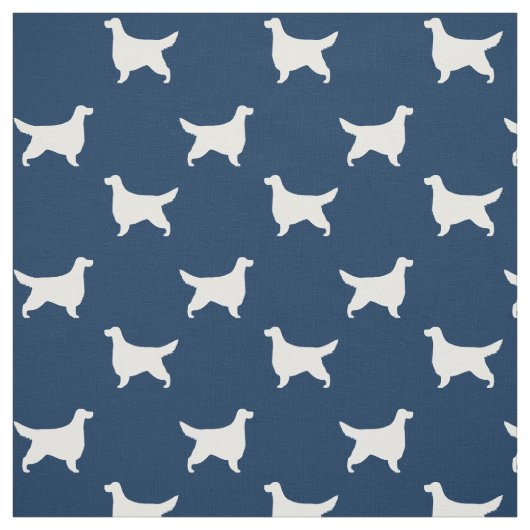 Gordon Setter Silhouetten Muster Blau und Weiß Stoff (Muster)