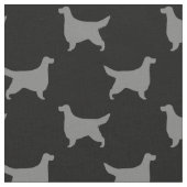 Gordon Setter Silhouetten Muster Schwarz und Grau Stoff (Nahaufnahme)