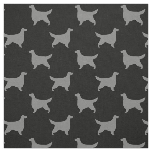 Gordon Setter Silhouetten Muster Schwarz und Grau Stoff (Muster)