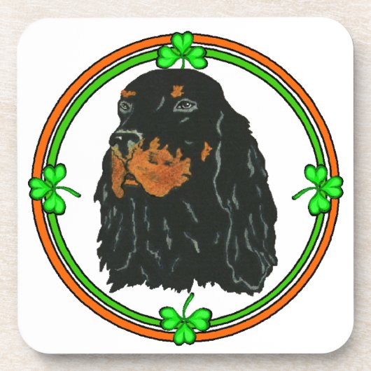 Gordon Setter St Patricks Getränkeuntersetzer (Vorderseite)