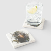 Gordon Setter Steinuntersetzer (Seitenansicht)