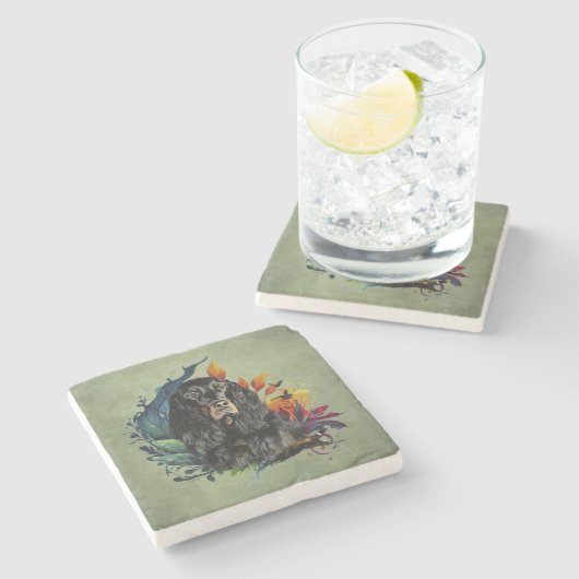 Gordon Setter Steinuntersetzer (Seitenansicht)