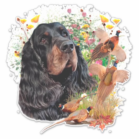Gordon Setter Tapestry Poster Acryltripty Aufkleber (Vorderseite)