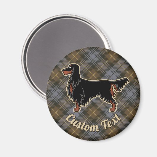 Gordon Setter über das Wetter Gordon Tartan Magnet (Vorderseite/Rückseite)