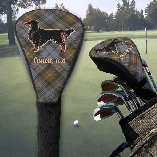 Gordon Setter über Wettergewitterter Gordon Tartan Golf Headcover