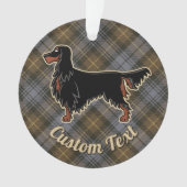 Gordon Setter über Wettergewitterter Gordon Tartan Ornament (Vorderseite)