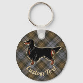 Gordon Setter über Wettergewitterter Gordon Tartan Schlüsselanhänger (Vorderseite)