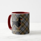 Gordon Setter über Wettergewitterter Gordon Tartan Tasse (Vorderseite Links)