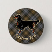 Gordon Setter über Wettergordon Tartan Button (Vorderseite)