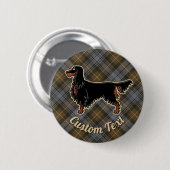 Gordon Setter über Wettergordon Tartan Button (Vorne & Hinten)