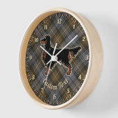 Gordon Setter über Wettergordon Tartan Clock Uhr (Winkel)