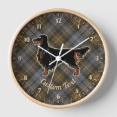 Gordon Setter über Wettergordon Tartan Clock Uhr (Vorderseite)