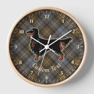 Gordon Setter über Wettergordon Tartan Clock Uhr