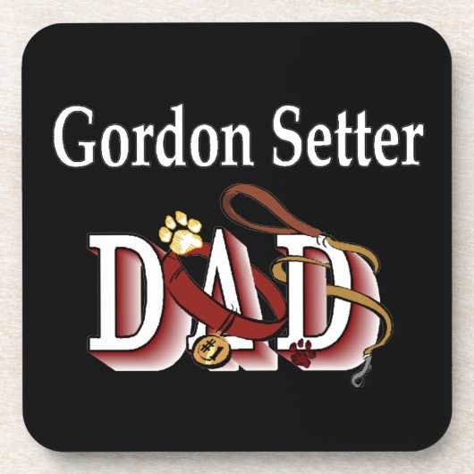Gordon Setter Vater Getränkeuntersetzer (Vorderseite)