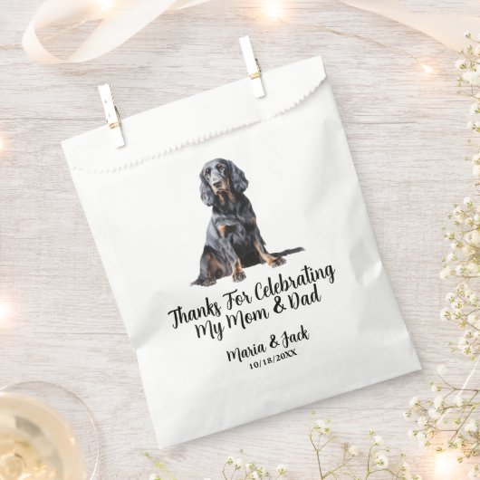 Gordon Setter Vollfarbenprägung Geschenktütchen (Ausgeschnitten)