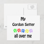 Gordon Setter Walks Design Postkarte (Vorne/Hinten)