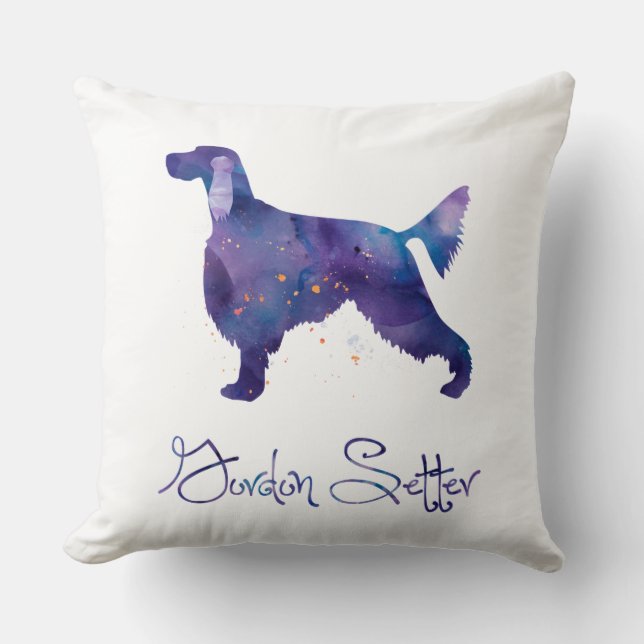 Gordon Setter Watercolor Kissen (Vorderseite)