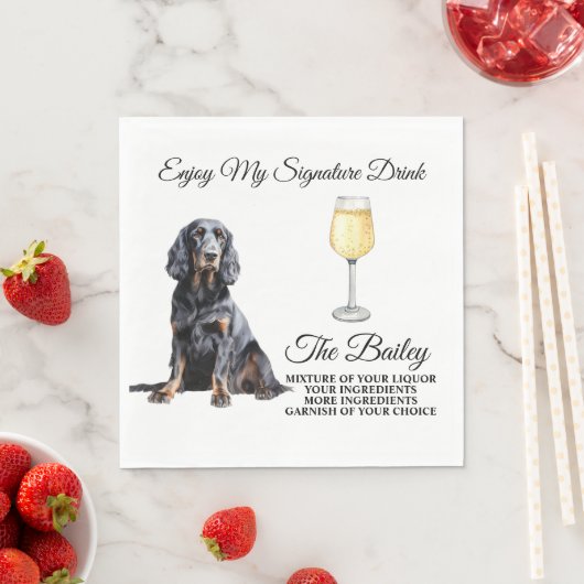 Gordon Setter Wedding Signature Drink Napkins Serviette (Beispiel)
