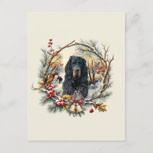Gordon Setter Weihnachtsfreude – Saisonale Hundeku Feiertagspostkarte