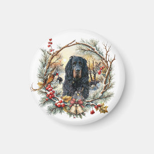 Gordon Setter Weihnachtsfreude – Saisonale Hundeku Magnet
