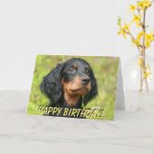 Gordon Setter WelpenGeburtstagskarte Karte (Gelbe Blume)