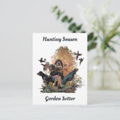 Gordon setters , Art Feiertagspostkarte (Stehend Vorderseite)