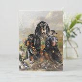 Gordon Setters , Vogelleidenschaft , Kunst Einladung (Stehend Vorderseite)