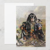 Gordon Setters , Vogelleidenschaft , Kunst Einladung (Vorne/Hinten)