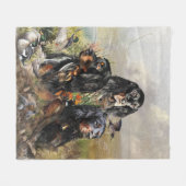 Gordon Setters , Vogelleidenschaft , Kunst Fleecedecke (Vorderseite (Horizontal))