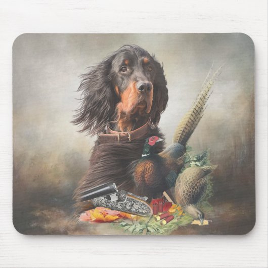 Gordon Setters , Vogelleidenschaft , Kunst Mousepad (Vorne)