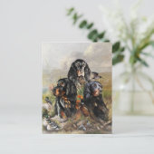 Gordon Setters , Vogelleidenschaft , Kunst Postkarte (Stehend Vorderseite)