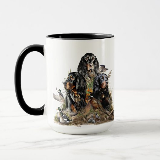 Gordon Setters , Vogelleidenschaft , Kunst Tasse (Links)