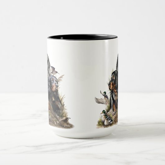 Gordon Setters , Vogelleidenschaft , Kunst Tasse (Zentrum)
