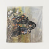 Gordon Setters , Vogelleidenschaft , Kunst Wandteppich (Vorderseite (Horizontal))