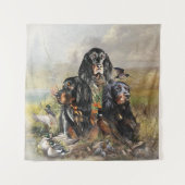 Gordon Setters , Vogelleidenschaft , Kunst Wandteppich (Vorderseite)