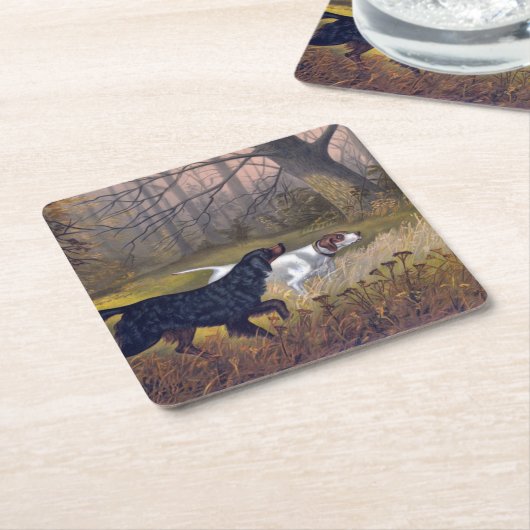 Gordon-Setzer auf Punkt-Untersetzer Rechteckiger Pappuntersetzer (angewinkelt)