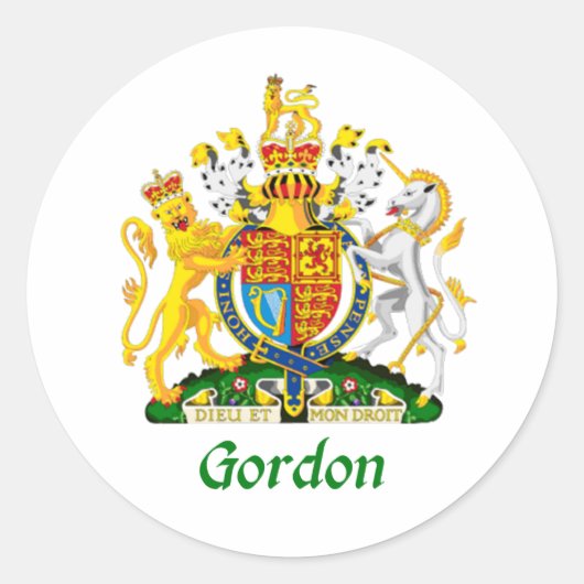 Gordon Shield aus Großbritannien Runder Aufkleber (Vorderseite)