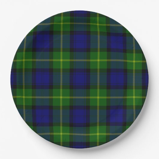 Gordon tartan blue kariert pappteller (Vorderseite)