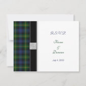 Gordon Tartan Celtic Wedding Response Card RSVP Karte (Vorderseite)