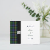 Gordon Tartan Celtic Wedding Response Card RSVP Karte (Stehend Vorderseite)