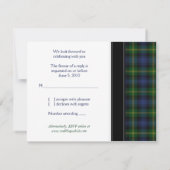 Gordon Tartan Celtic Wedding Response Card RSVP Karte (Rückseite)