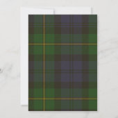 Gordon Tartan Hochzeit Einladung (Rückseite)