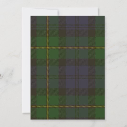 Gordon Tartan Hochzeit Einladung (Rückseite)