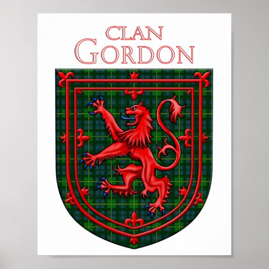 Gordon Tartan Scottish Kariert Lion Rampant Poster (Vorne)
