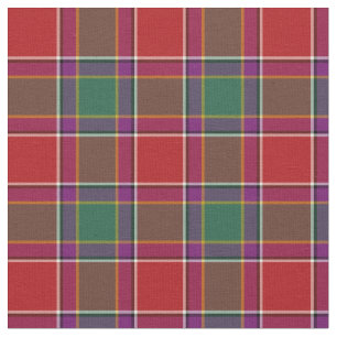 Gordon von Abergeldie Tartan Red and Green Kariert Stoff