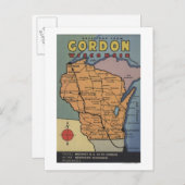 Gordon, Wisconsin - Große Buchstabenszenen Postkarte (Vorne/Hinten)