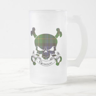 Gordontartan-Schädel-Tasse Mattglas Bierglas
