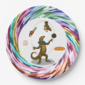 Gordy, Goanna-Jongleur Pappteller (Vorderseite)